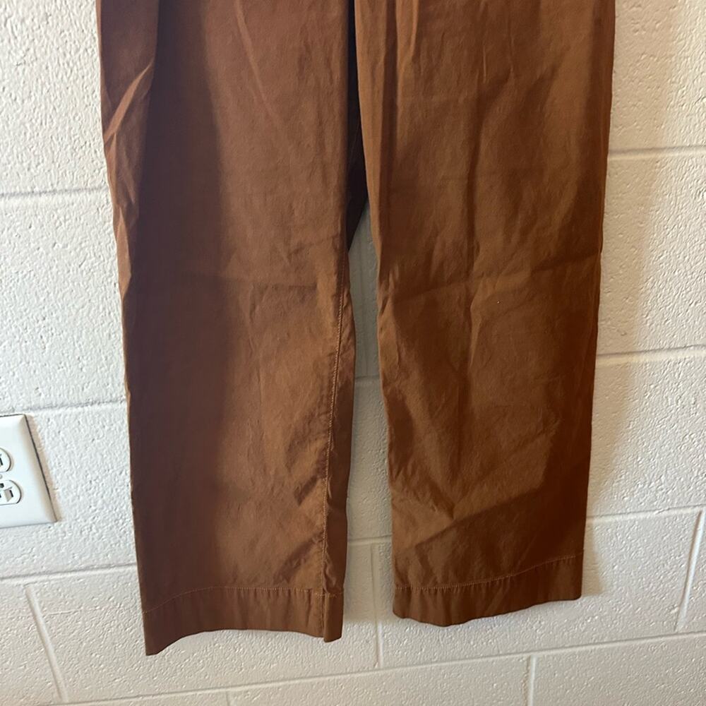 Anthropologie Wide Leg Casual Pants Size 28 Bronze Crop Linen Cotton - Picture 4 of 12